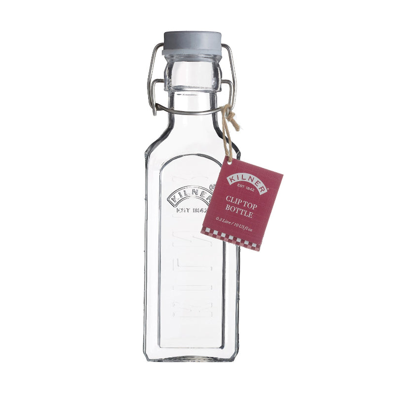 New Clip Top Glass Bottle with Stainless Steel Cap | 300ml, 600ml, 1 Litre