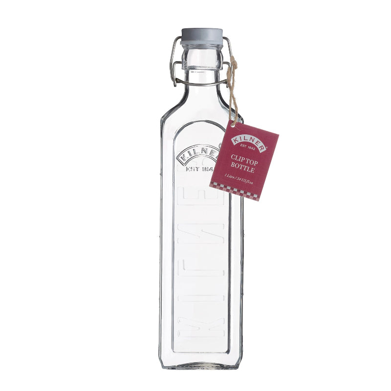 New Clip Top Glass Bottle with Stainless Steel Cap | 300ml, 600ml, 1 Litre