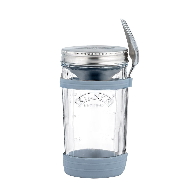 All In 1 Food To Go Set Glass Jar with Stainless Steel Spork | 500 ml