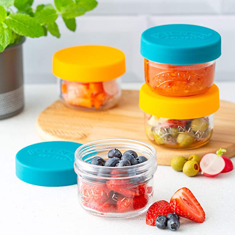 Glass Snack and Storer with Silicone Lid | Set of 2 | 125 ml