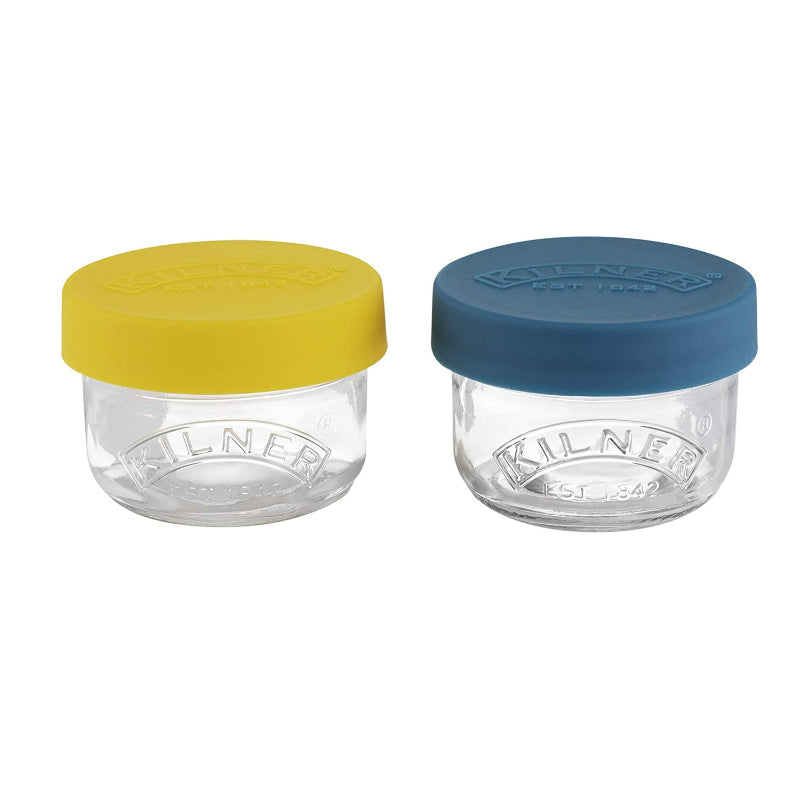 Glass Snack and Storer with Silicone Lid | Set of 2 | 125 ml