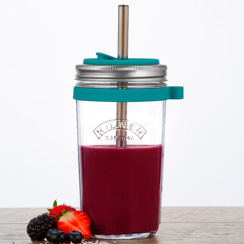 Glass Smoothie Making Set with Stainless Steel Straw | 500ml