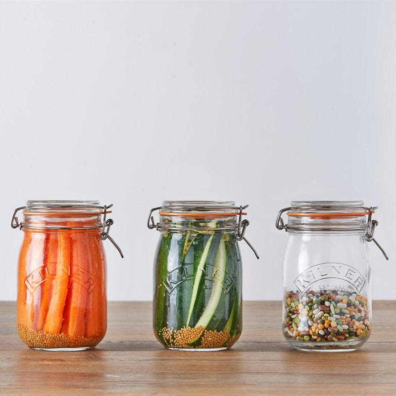 Clip Top Clear Glasses Round Jar | 500ml, 1 Litre, 2 Litre, 350ml