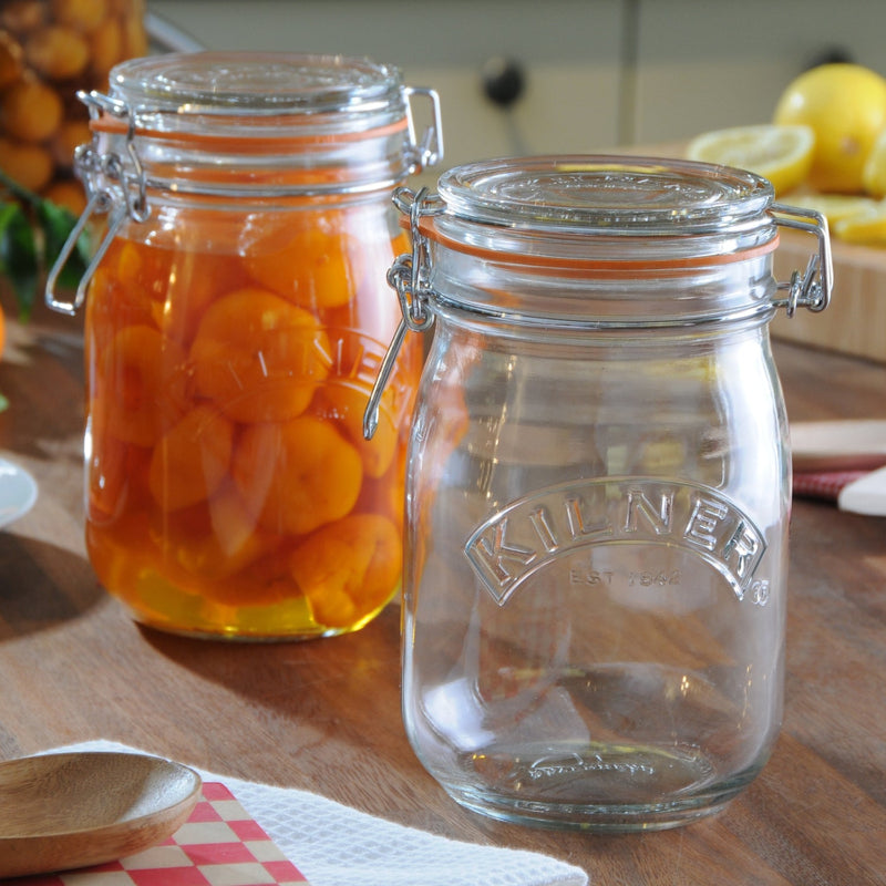 Clip Top Clear Glasses Round Jar | 500ml, 1 Litre, 2 Litre, 350ml