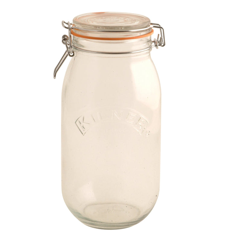 Clip Top Clear Glass Round Jar | 1.5 Litre, 3 Litre