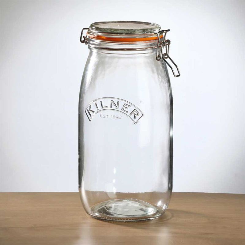 Clip Top Clear Glasses Round Jar | 500ml, 1 Litre, 2 Litre, 350ml