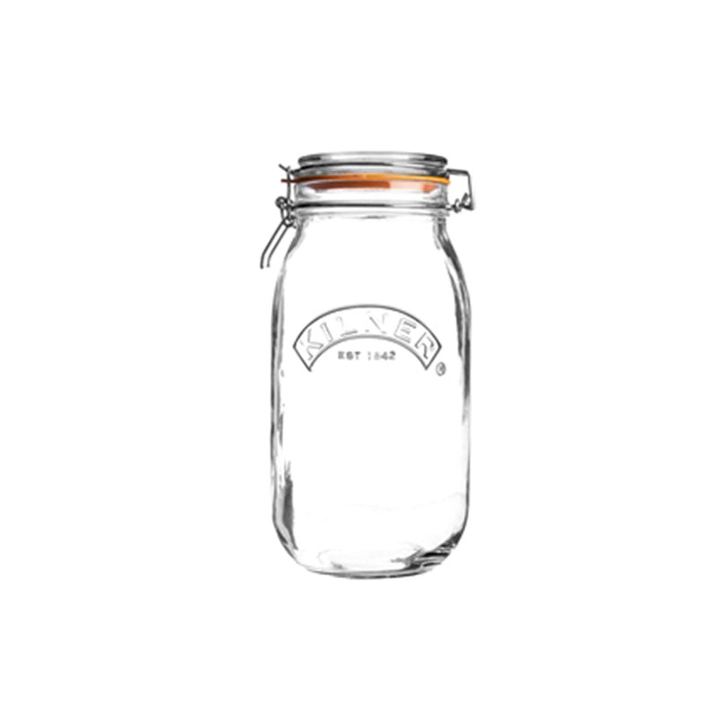 Clip Top Clear Glass Round Jar | 1.5 Litre, 3 Litre