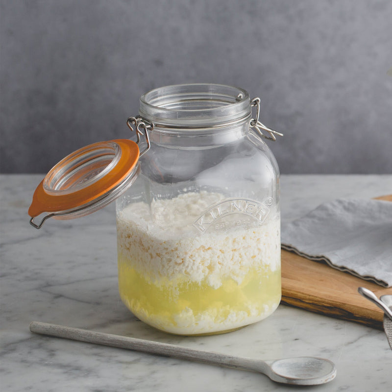 Glass Clip Top Square Spice Jar | 500ml, 1 Litre, 1.5 Litre, 2 Litre