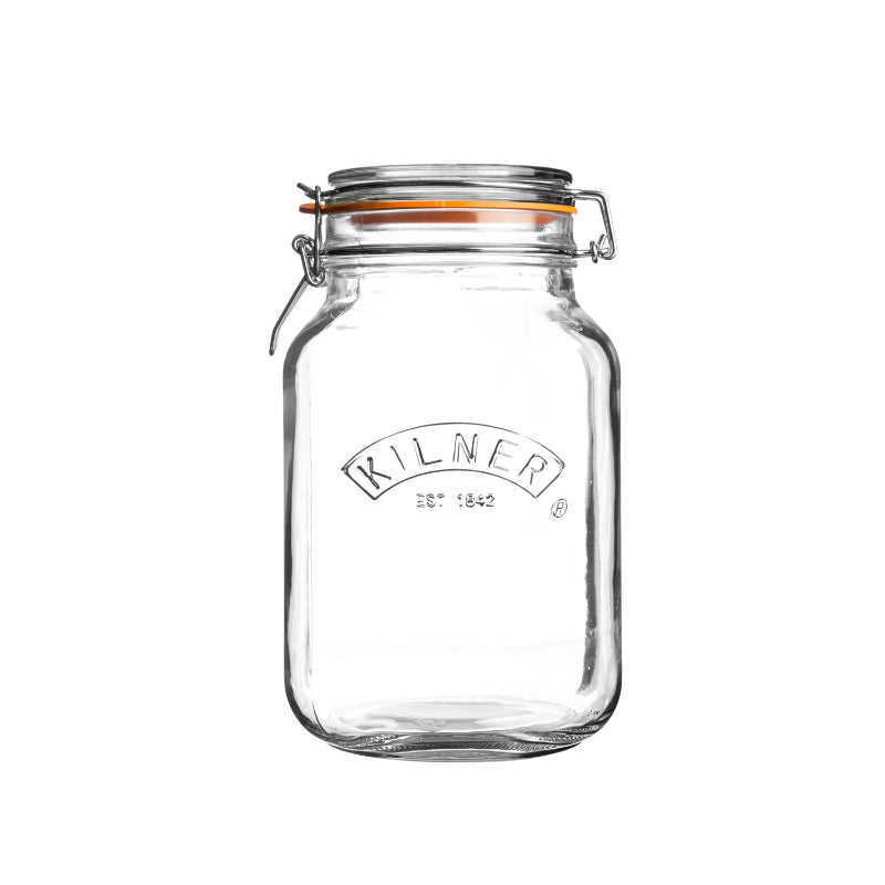 Glass Clip Top Square Spice Jar | 500ml, 1 Litre, 1.5 Litre, 2 Litre