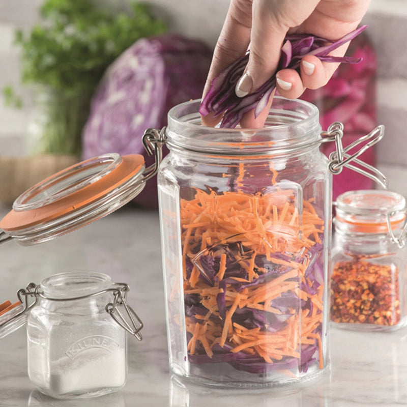 Facetted Clip Top Glass Jar | 450ml, 950ml