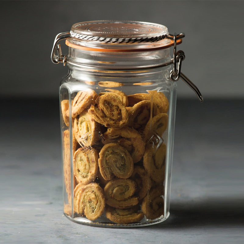 Facetted Clip Top Glass Jar | 450ml, 950ml