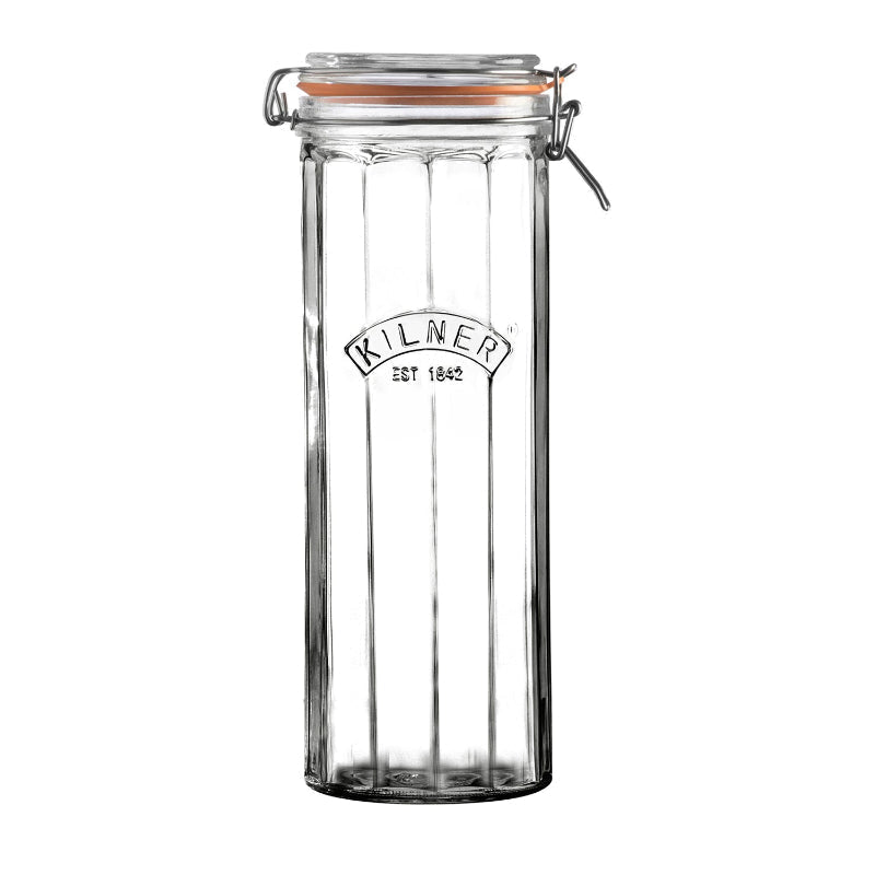 Glass Facetted Clip Top Jar | 2.2 Litre
