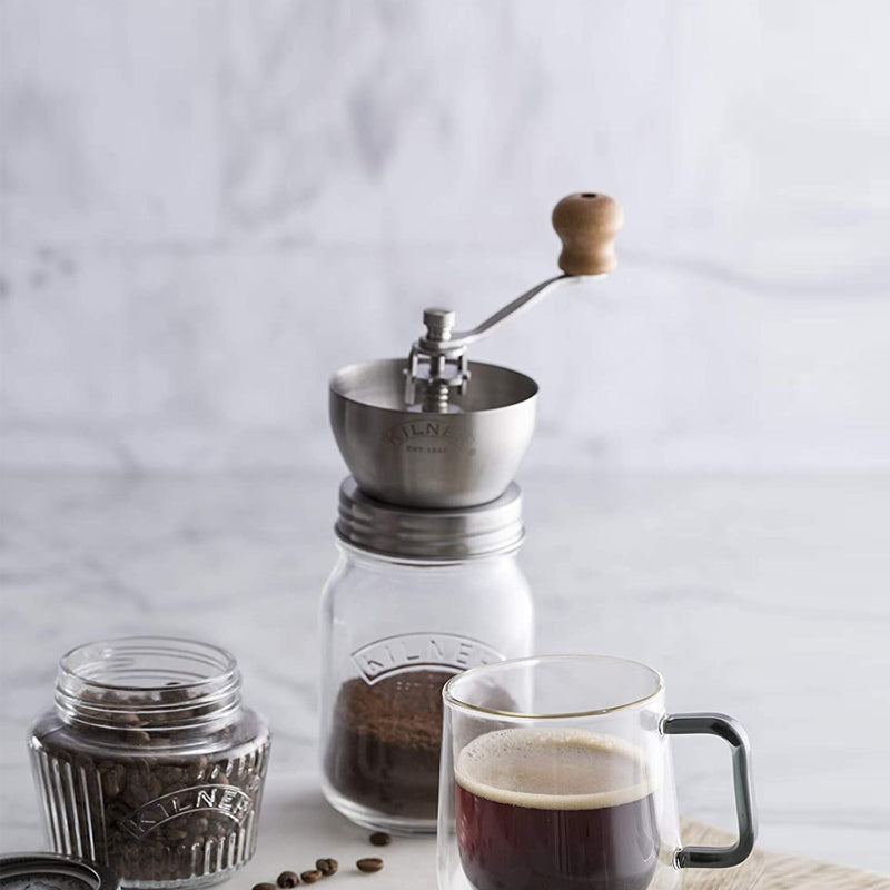 Coffee Storage Jar with Stainless Steel Grinder