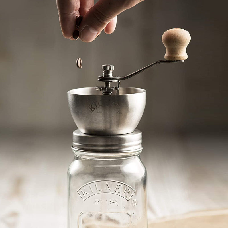 Coffee Storage Jar with Stainless Steel Grinder