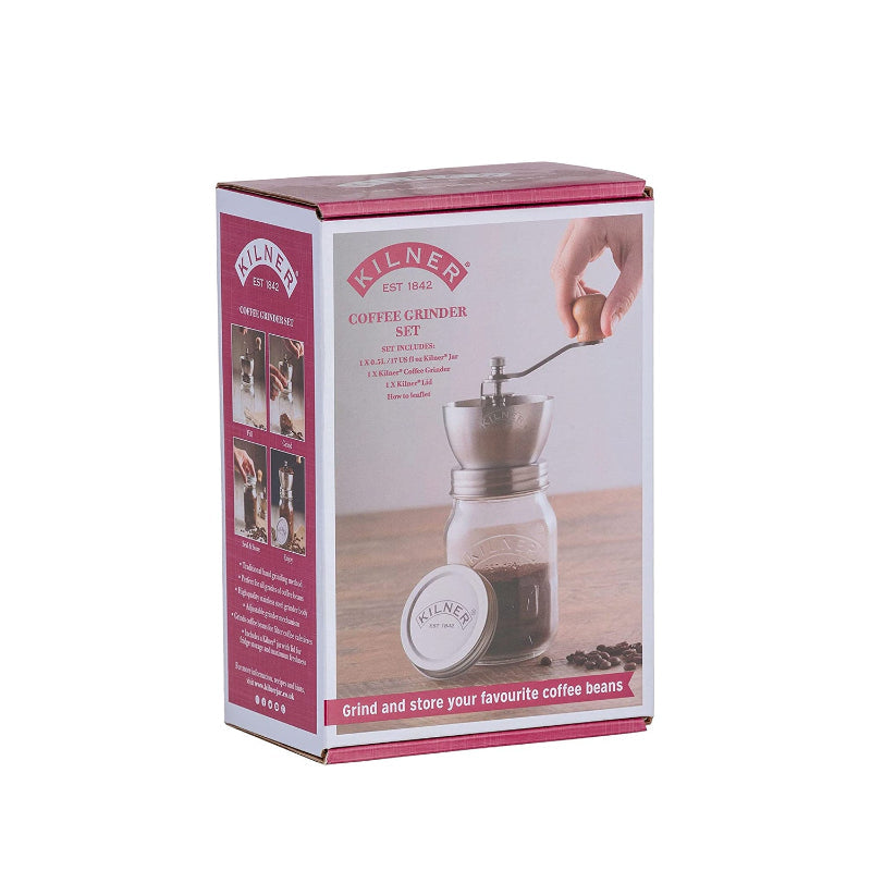 Coffee Storage Jar with Stainless Steel Grinder