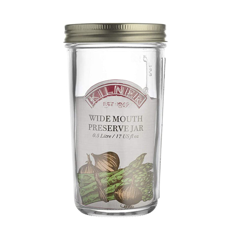 Wide Mouth Glass Preserve Jar | 500ml, 1 Litre