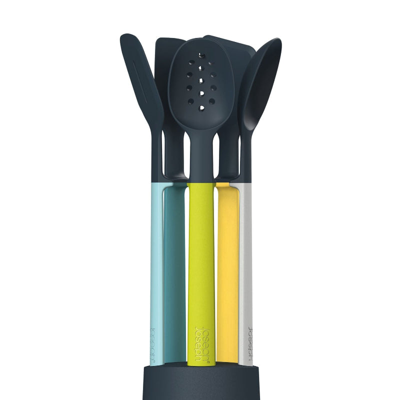 Elevate Silicone Utensil 5 pc Set with Storage Stand |  Multicolor
