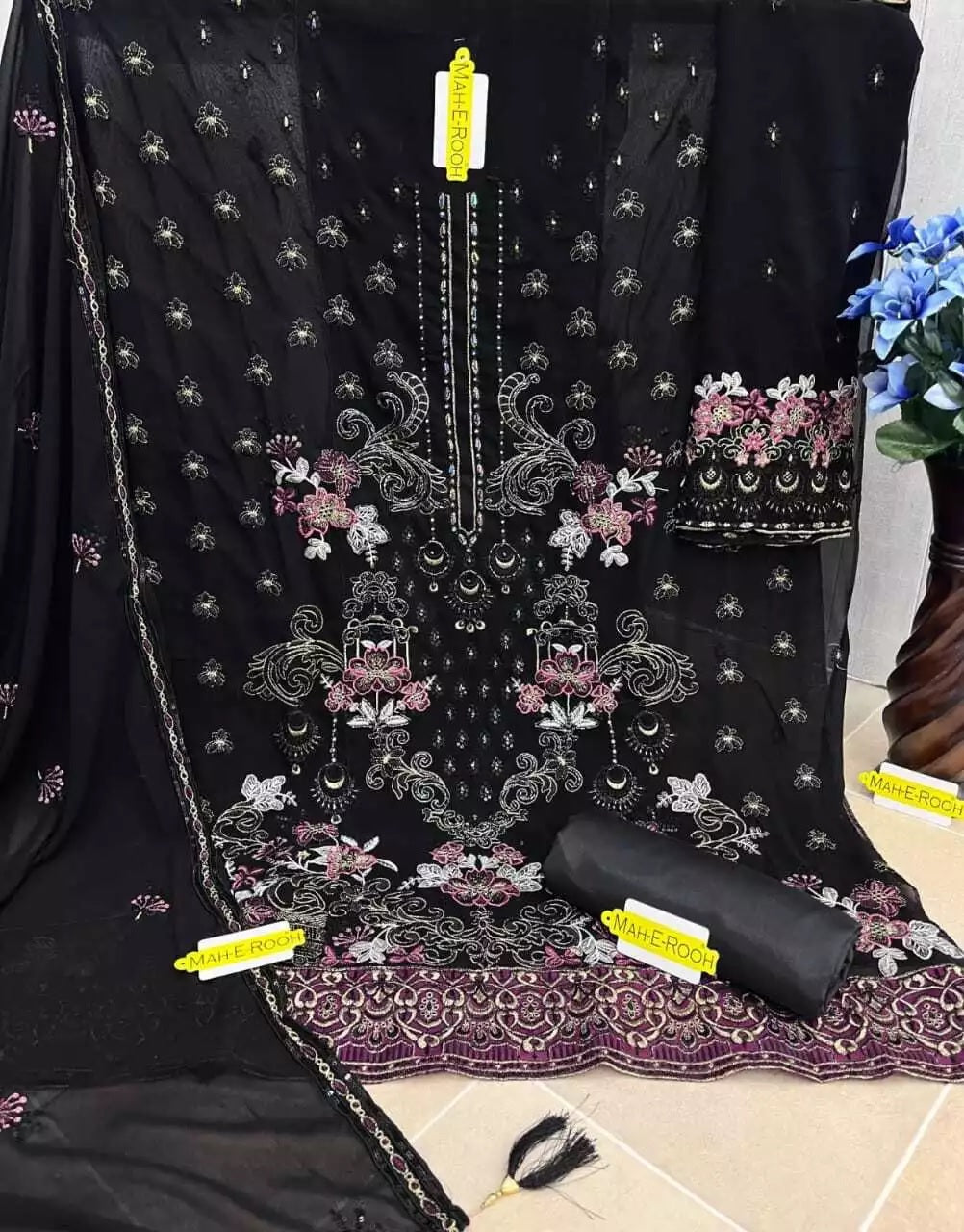 Georgette With Embroidery Stitched Work Salwar Kameez Suit