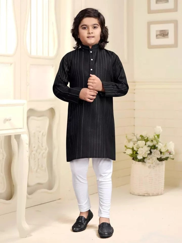 Designer Wedding Wear Pure Cotton Kurta Pajama Set For Kid's & Boy's