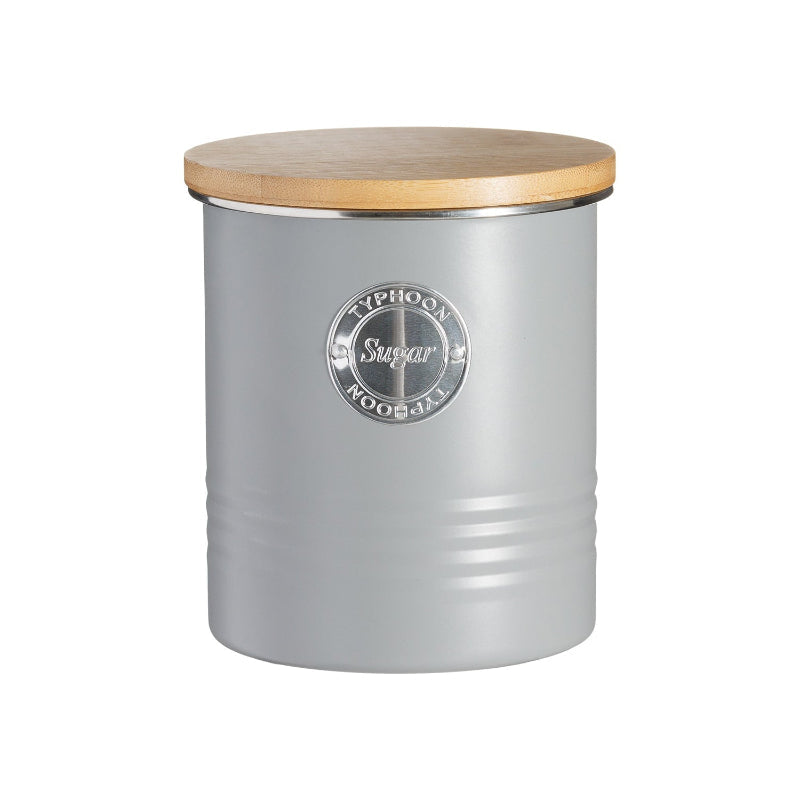 Living Grey Sugar Storage Jar with Bamboo Fibre Lid | Single