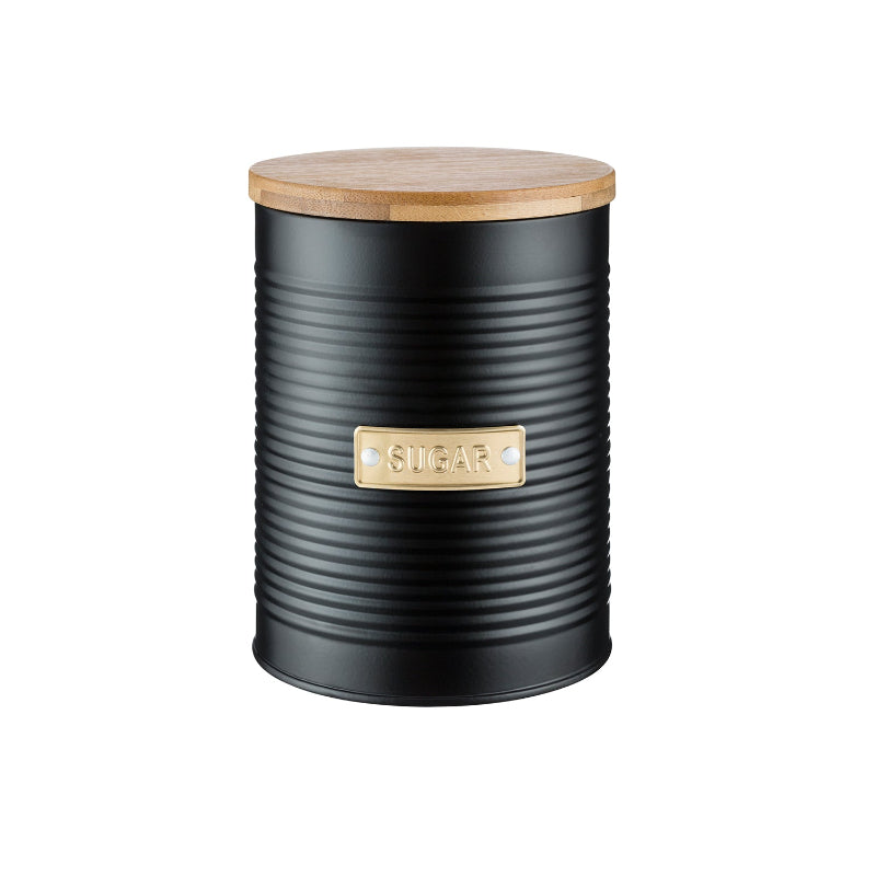 Otto Sugar Storage Black Canister with Bamboo Fibre Lid