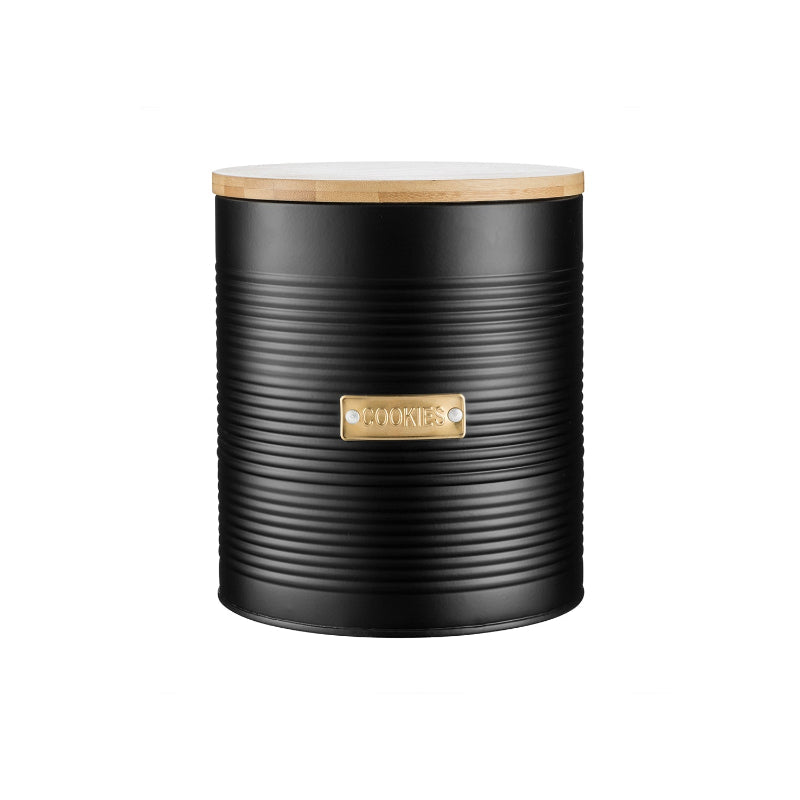 Otto Cookie Storage Black Canister with Bamboo Fibre Lid
