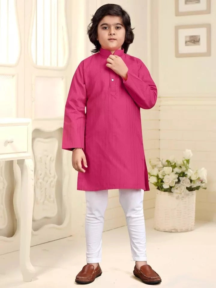 Designer Wedding Wear Pure Cotton Kurta Pajama Set For Kid's & Boy's