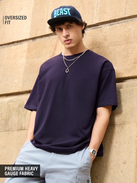 Solids Berry Oversized T-Shirts
