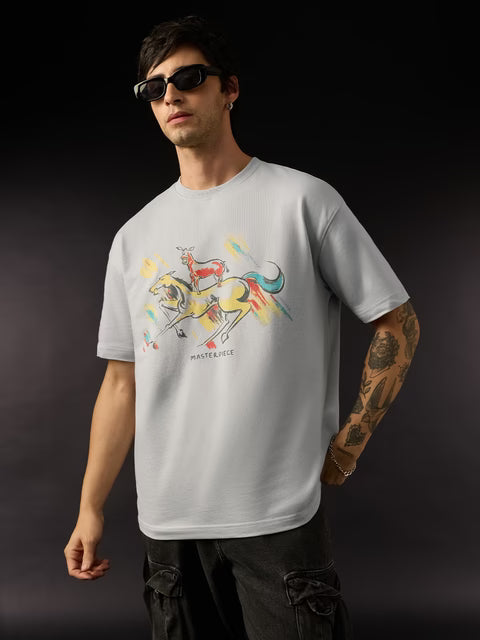Welcome Majnu Bhai Painting Oversized T-Shirts