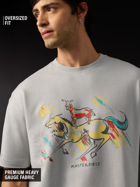 Welcome Majnu Bhai Painting Oversized T-Shirts