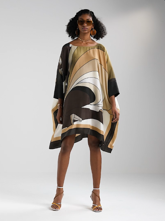 Women's Soft Silk Crepe Short Kaftan