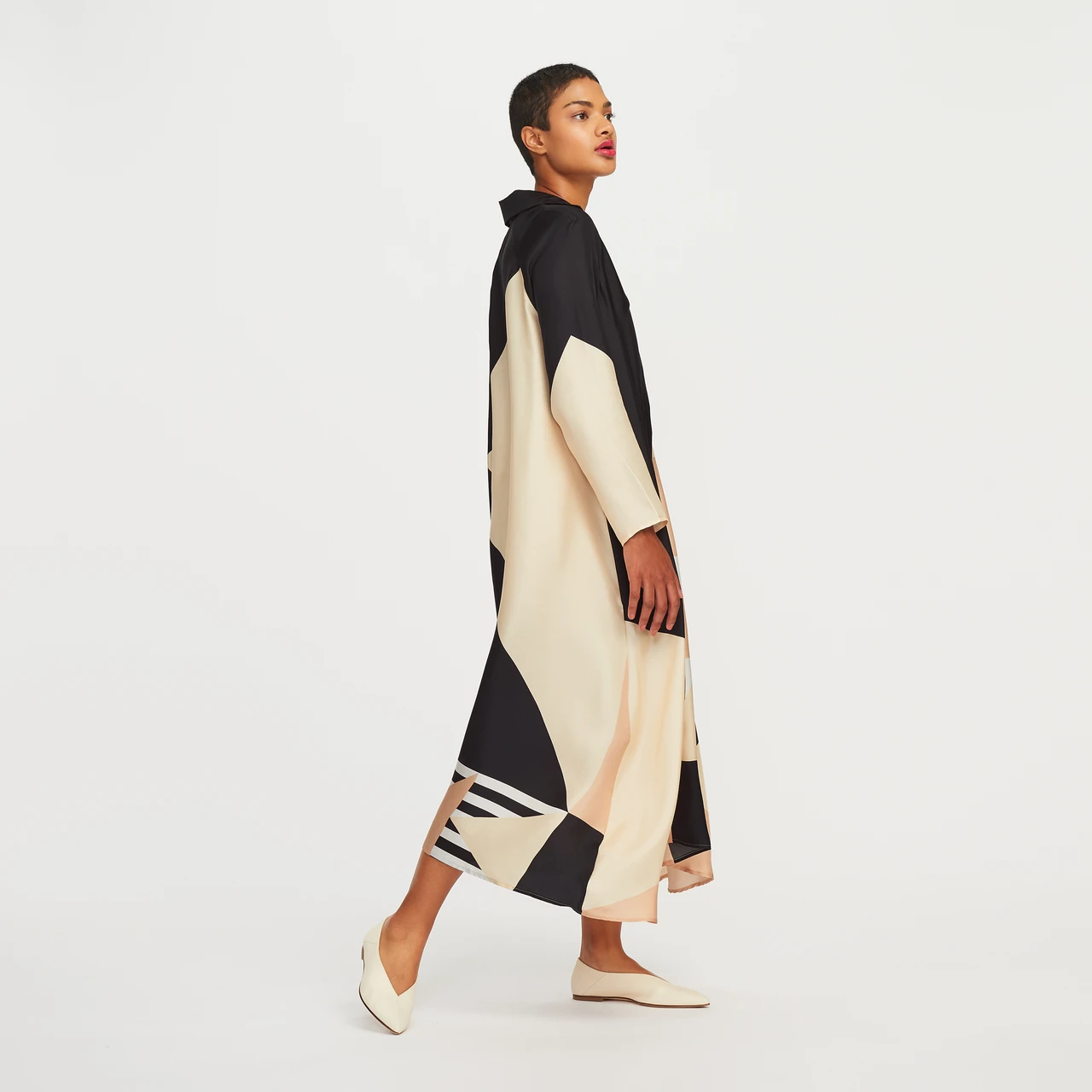 French Crepe Digital Printed Women's Long Kaftan