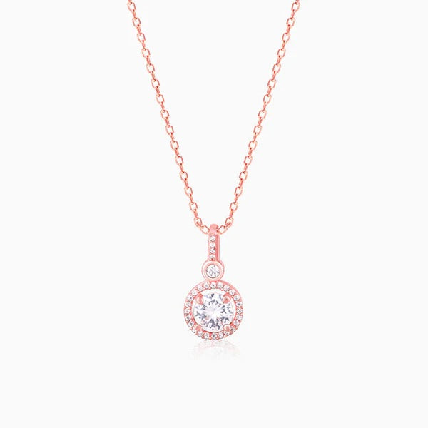 Rose Gold Drizzle Drop Pendant With Link Chain