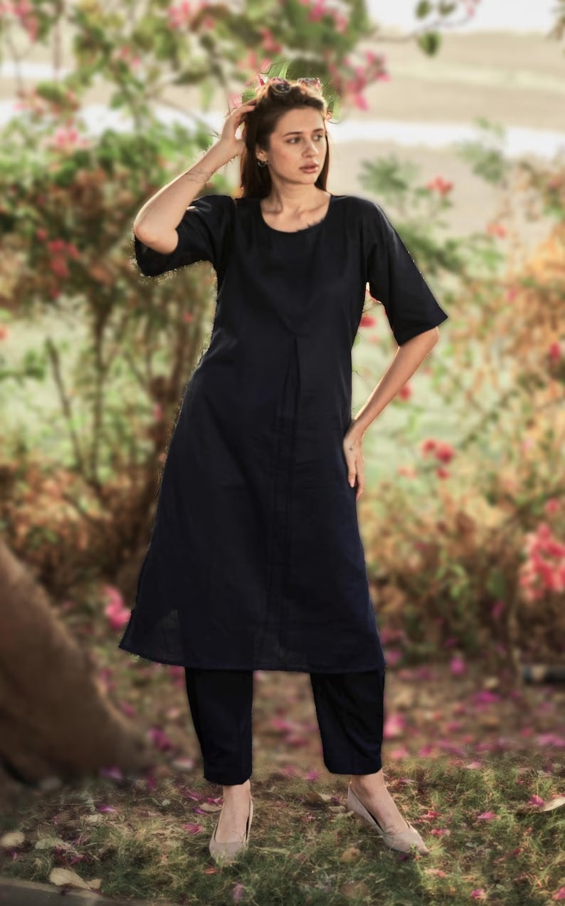 Linen Kurta Salwar Set for women Ladies Kurti