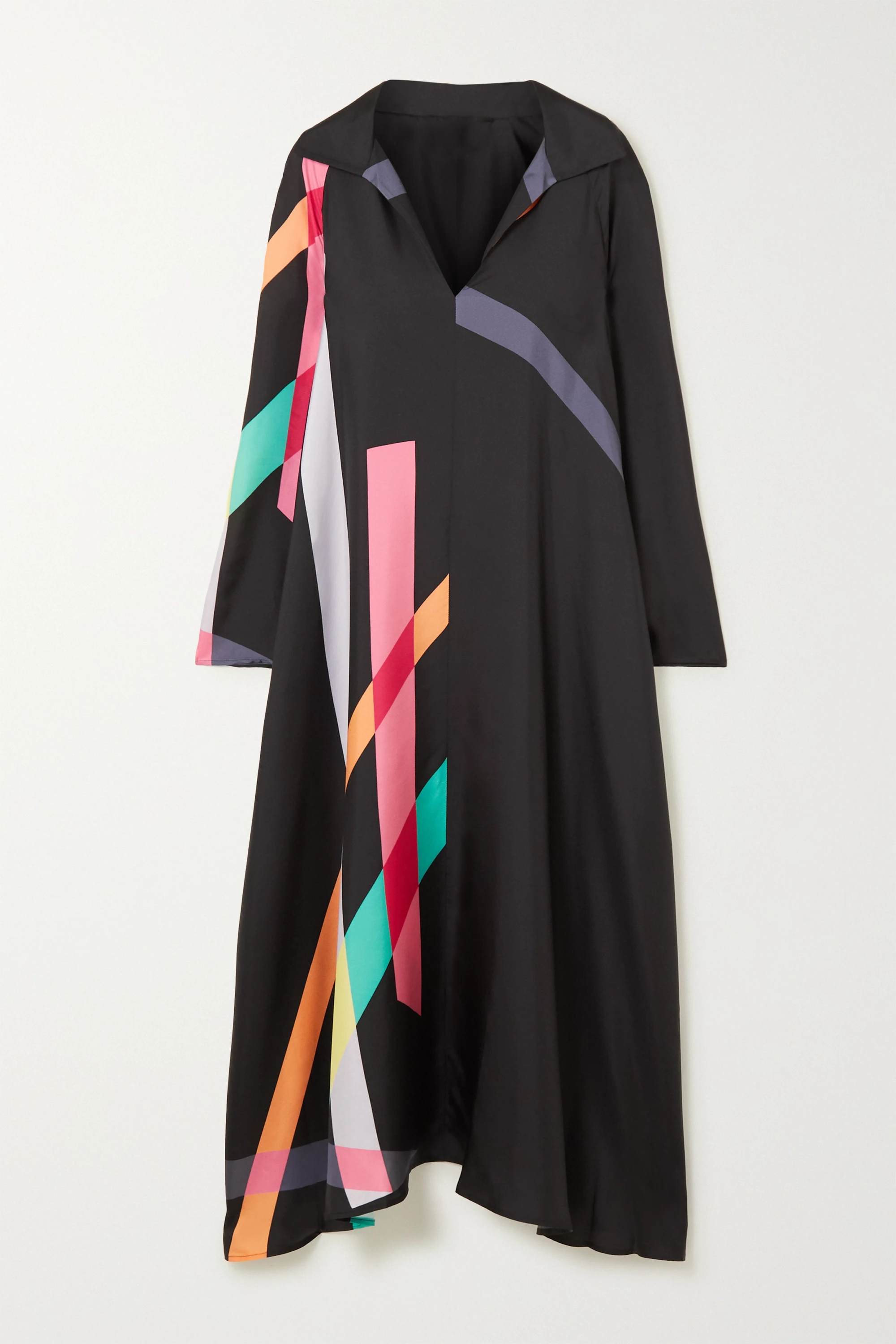 Soft Silk Crepe Kaftan, Black Caftan For Women's