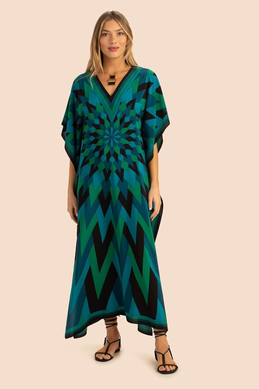 Maxi Silk Crepe Kaftan Dresses For Women's
