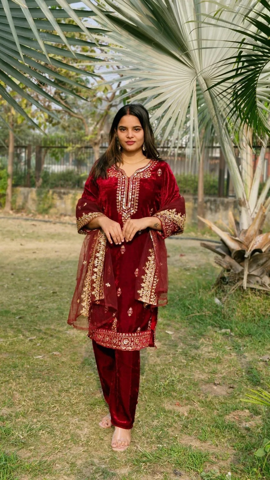 Viscose Velvet Beautiful Function Style Kurti Bottom Dupatta
