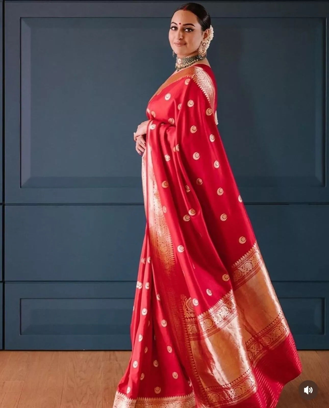 Red Women's Banarasi Soft Silk Saree Blouse