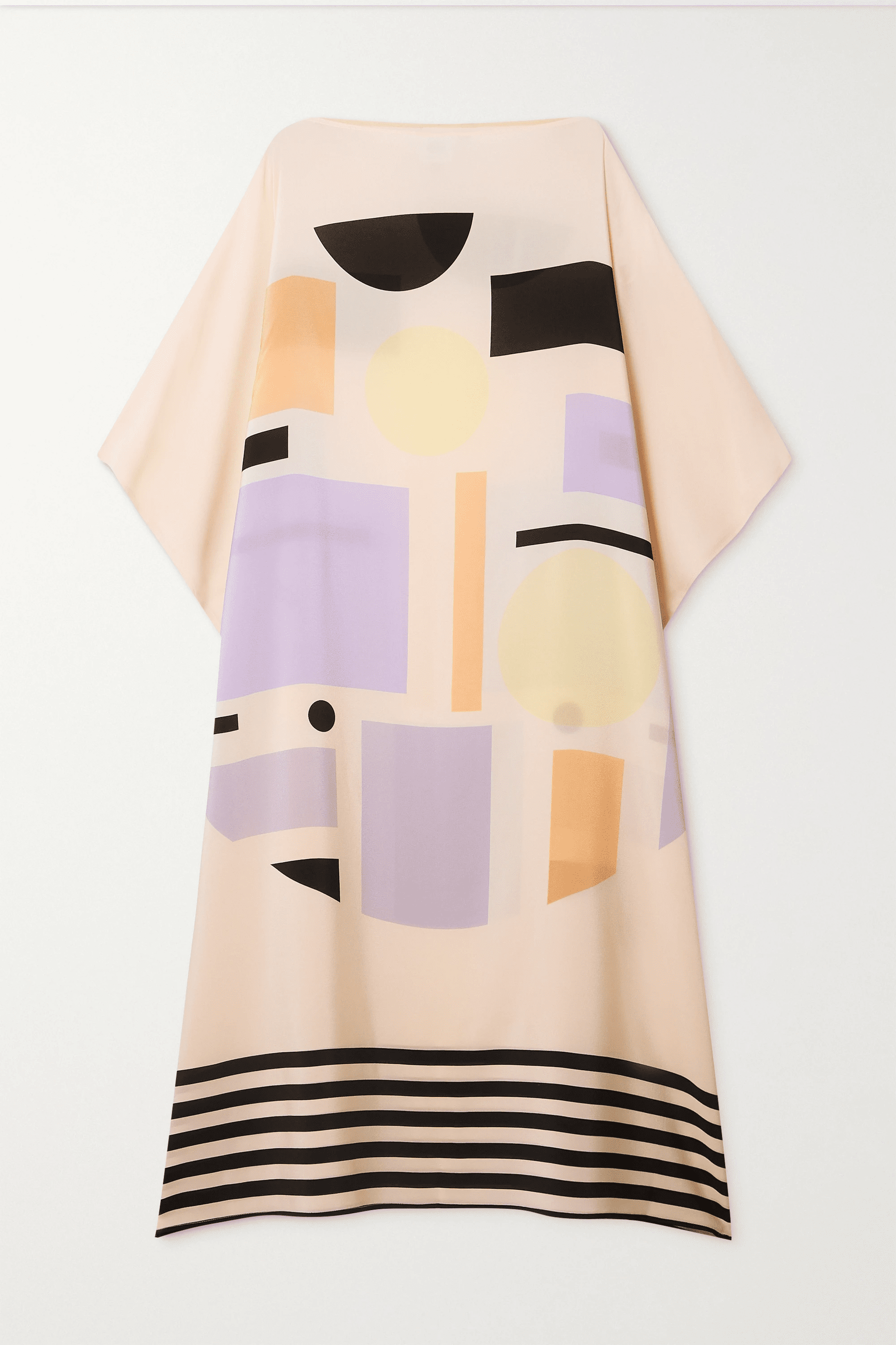 Cream Caftan For Women's, Soft Silk Crepe Kaftan