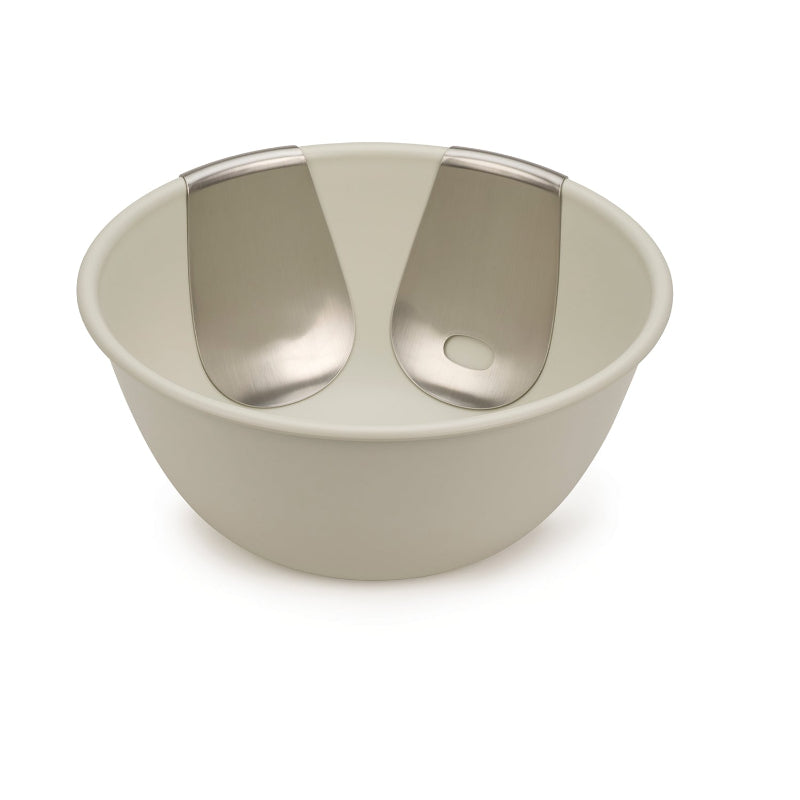 Uno Cream Salad Bowl & Stainless Steel Server Set