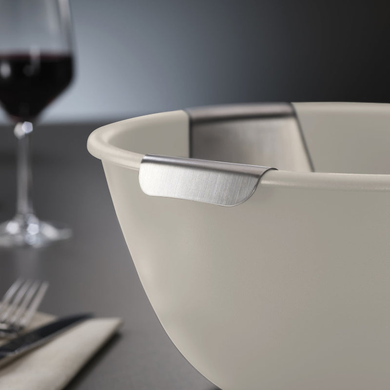 Uno Cream Salad Bowl & Stainless Steel Server Set