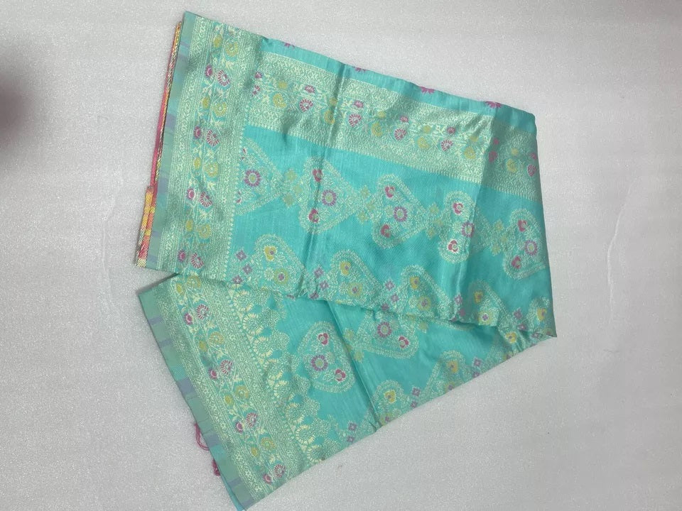 Banarasi Soft Silk Saree Blouse,Party Wear Classic Sari