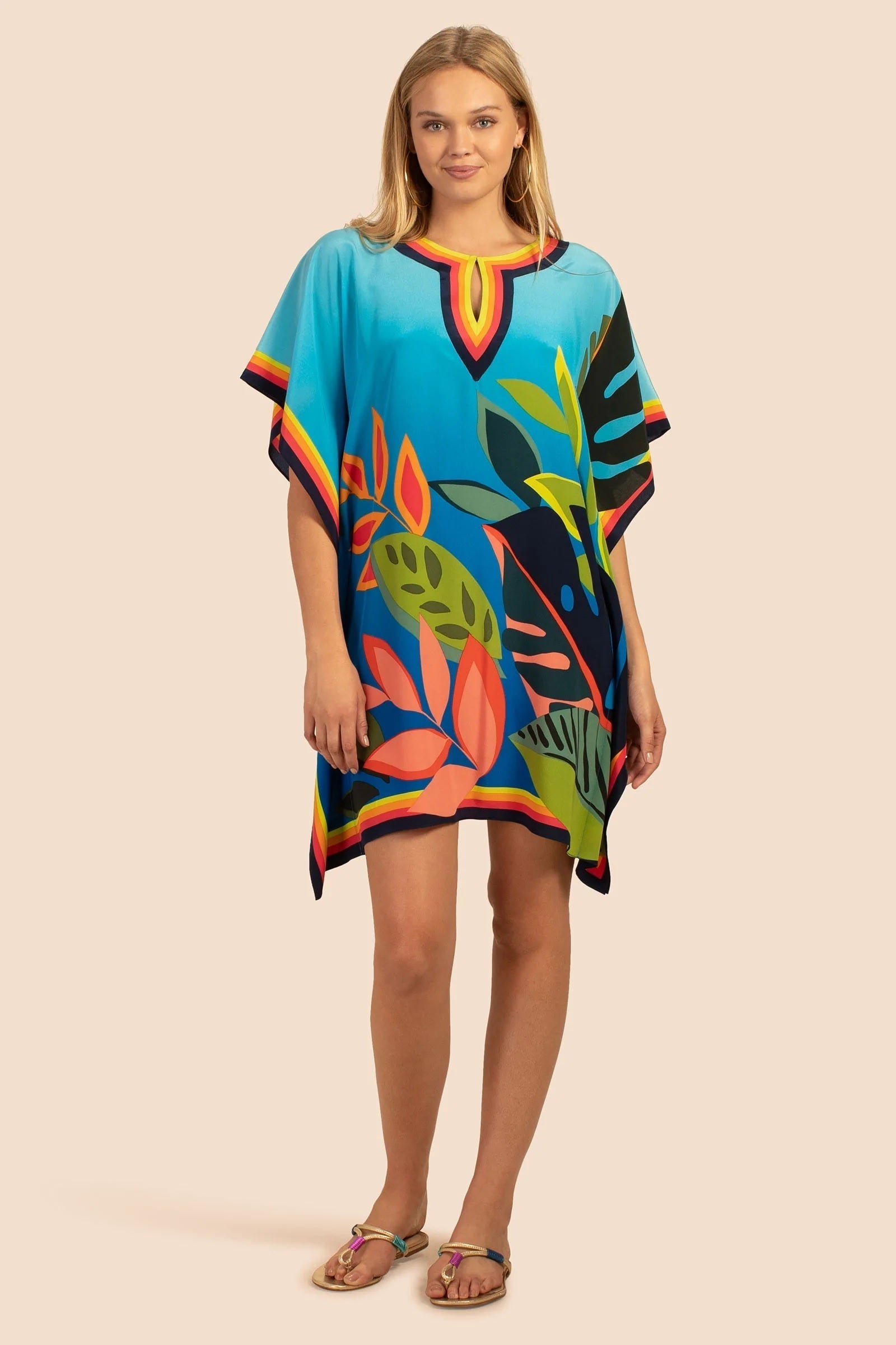 Silk Crepe Printed For Women's Short Kaftan