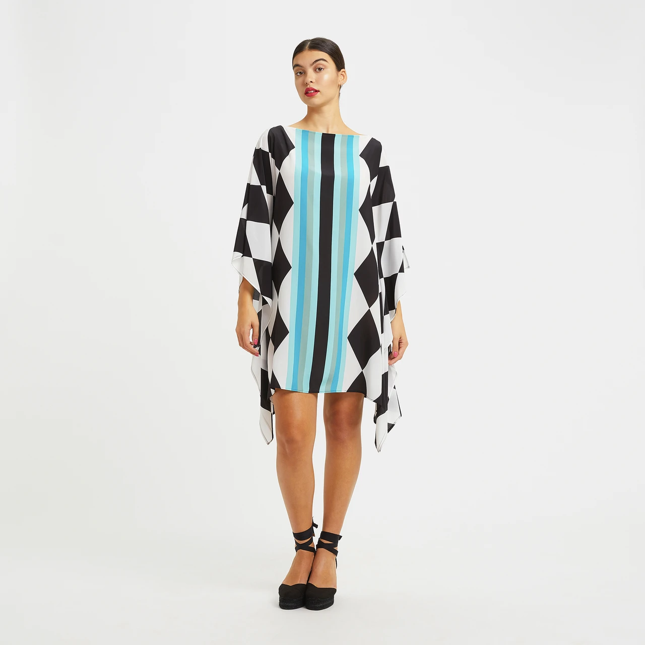 Women's Soft Silk Crepe Kaftan, Short Caftan
