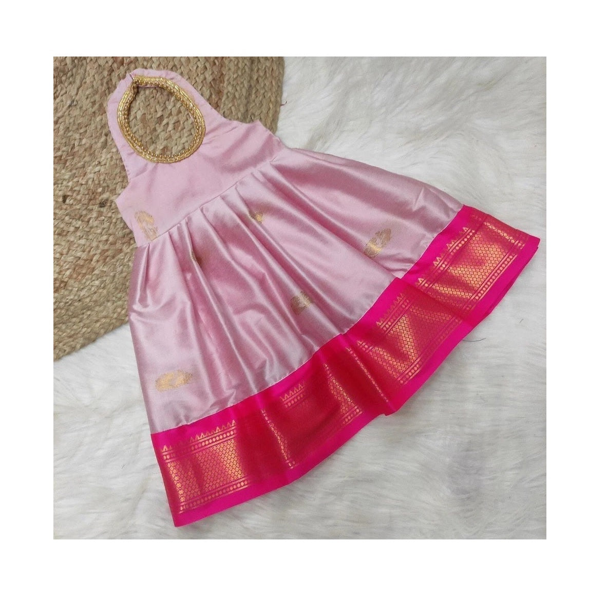 Aura Silk Wedding Wear Stitched Gown Dress For Girls & Kids 22-KL