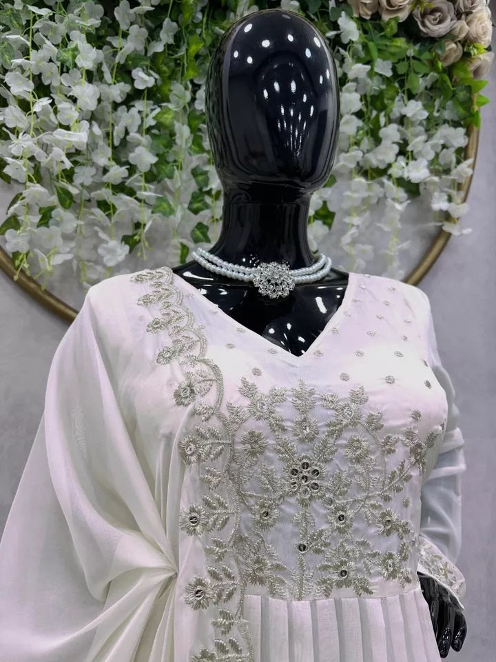 Classic Traditional Look Full Stitched Tissue Organza Silk Top Pant Dupatta