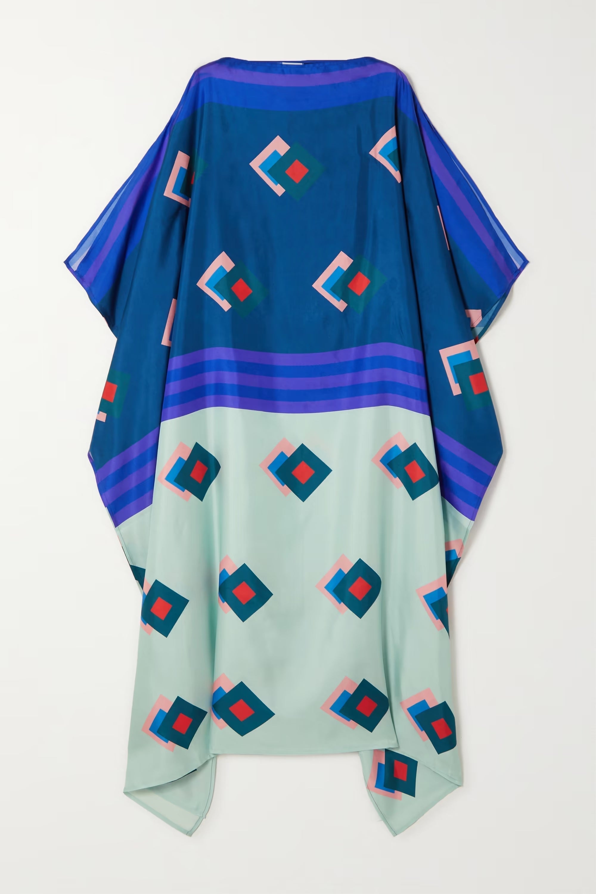 Soft Satin Silk Women's Printed Long Kaftan