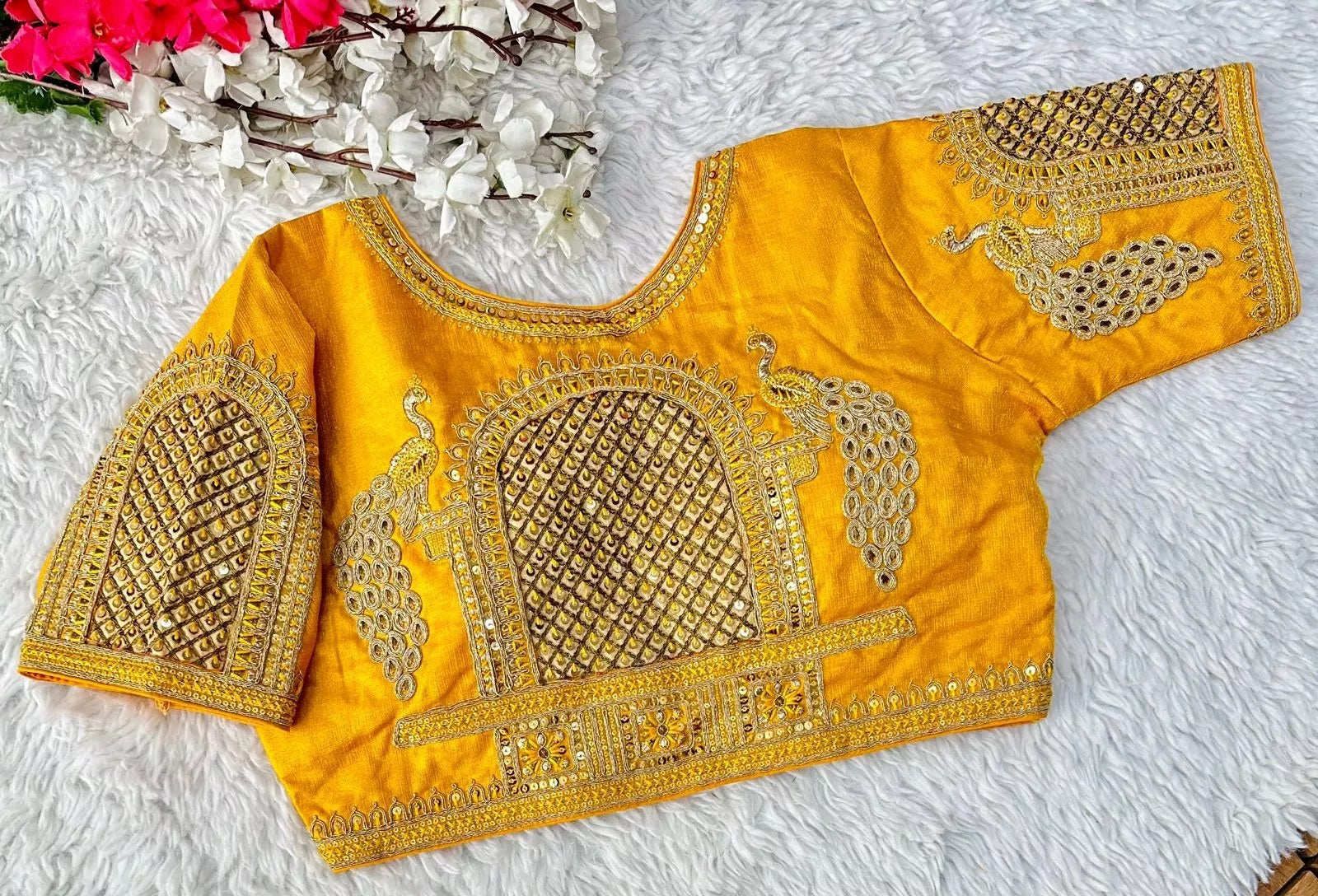 Full Stitched Watermelon Silk Function New Wedding Blouse & Choli