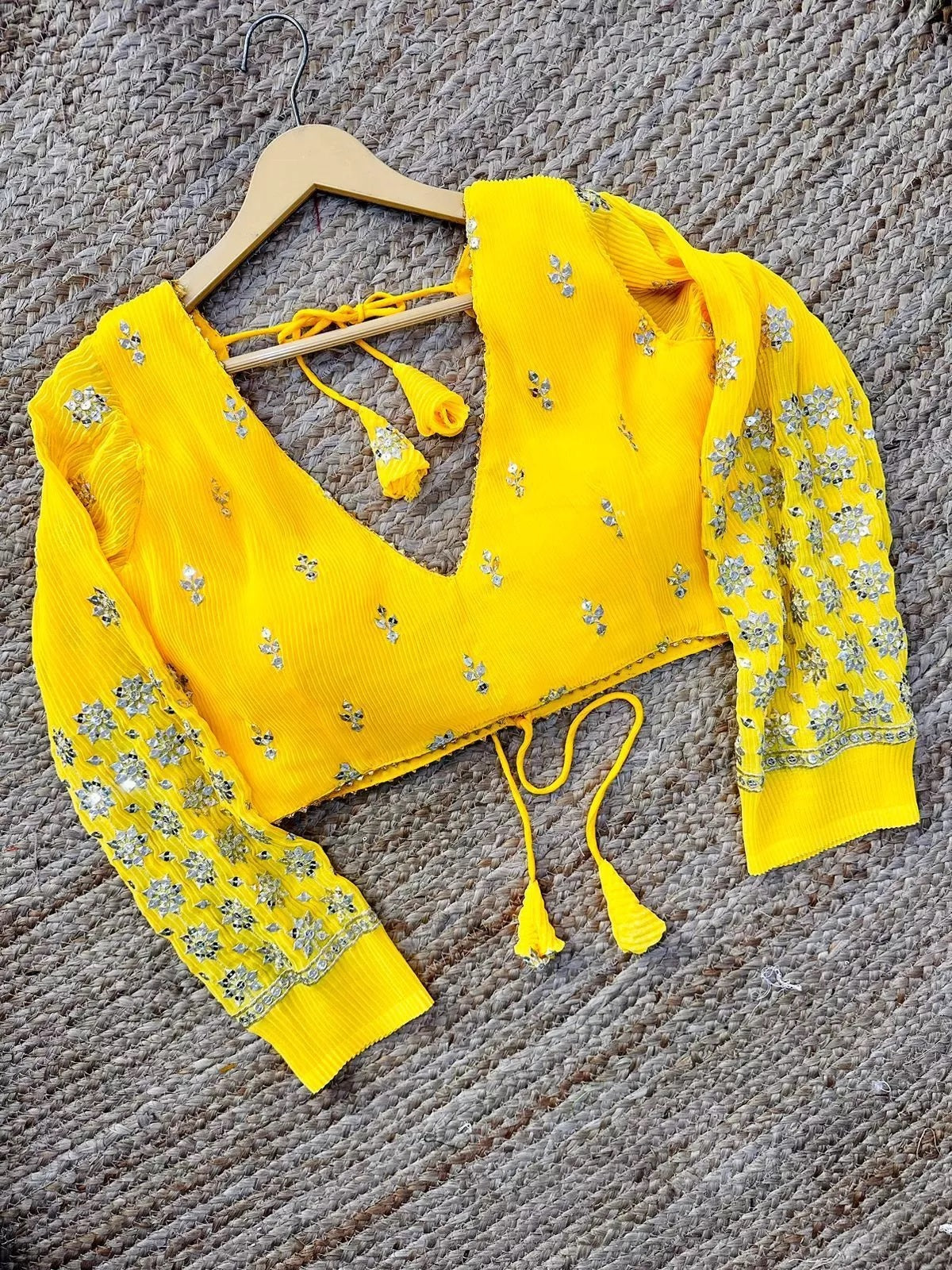 Georgette Full Stitched Wedding Style Fancy Blouse Choli