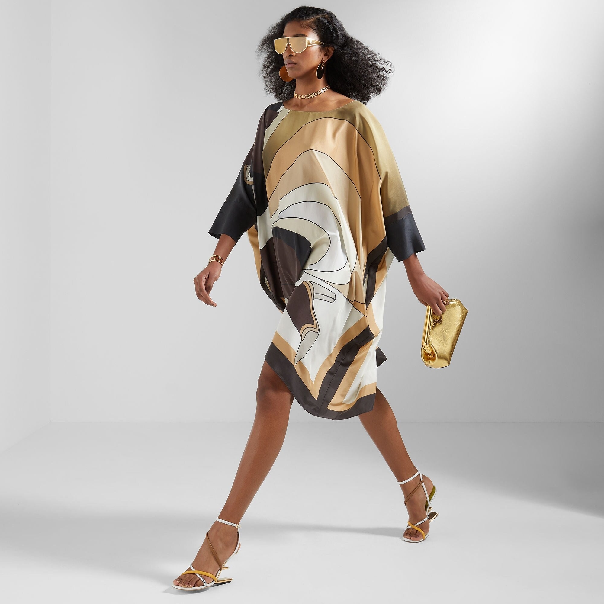 Women's Soft Silk Crepe Short Kaftan